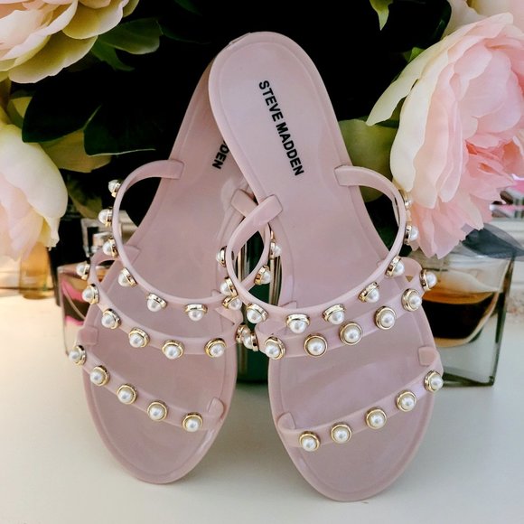 Steve Madden Shoes - Steve Madden Peral Embellished Sandals Blush SIZE 9